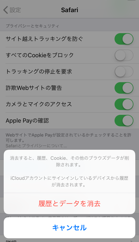 iphone設定画面の画像